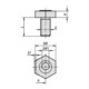 KIPP Vis excentrique à serrage hexagonale M12 x 25 en laiton acier traité