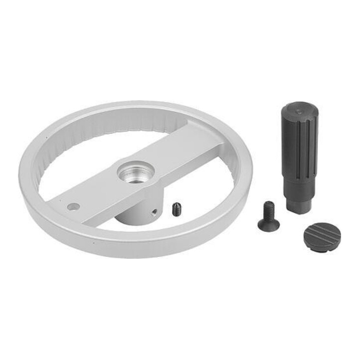 KIPP Volant à 2 branches D1=125 Forme E Aluminium argenté pièces
