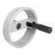 KIPP Volant à 2 rayons D1=125 Forme B avec perçage transversal D2=12 Aluminium