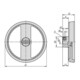 KIPP Volant à 2 rayons D1=125 Forme B avec perçage transversal D2=14 Aluminium