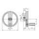 KIPP Volant à 2 rayons D1=160 Forme B avec perçage transversal Aluminium D2=14