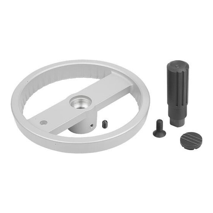 KIPP Volant à 2 rayons D1=160 Forme B avec perçage transversal Aluminium D2=16