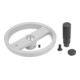 KIPP Volant à 2 rayons D1=160 Forme E aluminium argenté D2=16 acier