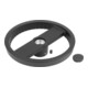 KIPP Volant à 2 rayons D1=160 Forme E Aluminium noir PU D2=16