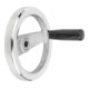 KIPP Volant à rayons 2 rayons Ø125 Aluminium Alésage ajusté Rainure 14H7