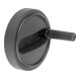 KIPP Volant main Gr.3 D1=125 Forme B Ajustable avec rainure Perçage transversal D2=12H7 B3=4 T=13,8