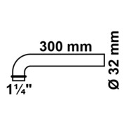 KIRCHHOFF Abgangsbogen, 1 1/4" x 300 mm x 32 mm Chrom-3