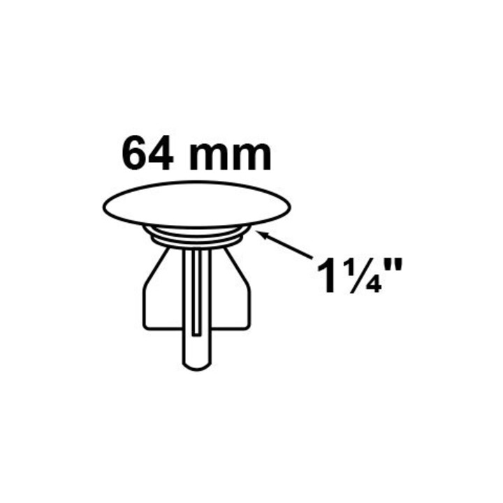 KIRCHHOFF Bouchon excentrique, chrome, 1 1/4" x 64 mm