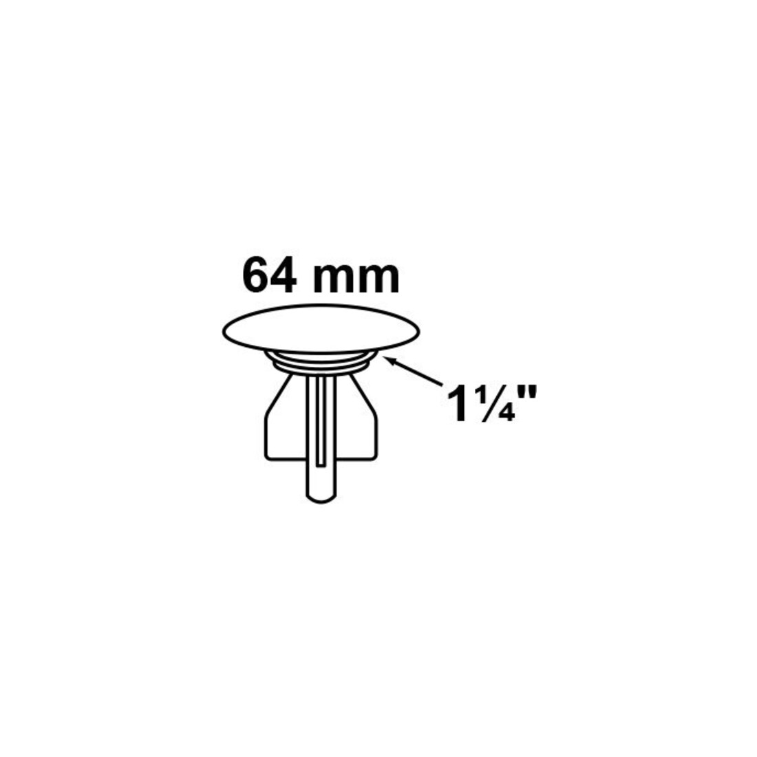 KIRCHHOFF Bouchon excentrique, chrome, 1 1/4" x 64 mm