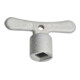 KIRCHHOFF Clé à douille Carré, chrome, 6 mm, pour tête de clé à douille-1