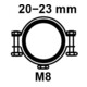 KIRCHHOFF Collier de serrage, 20 - 23 mm, insonorisé, pour 1/2", avec manchon fileté M8-3