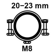 KIRCHHOFF Collier de serrage, 20 - 23 mm, insonorisé, pour 1/2", avec manchon fileté M8-3