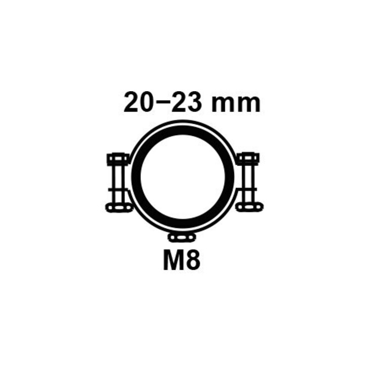 KIRCHHOFF Collier de serrage, 20 - 23 mm, insonorisé, pour 1/2", avec manchon fileté M8