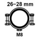 KIRCHHOFF Collier de serrage, 26 - 28 mm, insonorisé, pour 3/4", avec manchon fileté M8-3