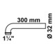 KIRCHHOFF Coude de décharge, 1 1/4" x 300 mm x 32 mm Chrome-3