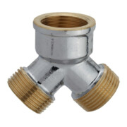 KIRCHHOFF distributeur 2 voies, chrome, 3/4"F x 3/4"M