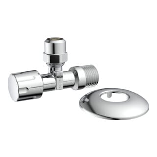 KIRCHHOFF Eckventil, 1/2"AG x 3/8"AG x 10 mmQ, mit Schubrosette
