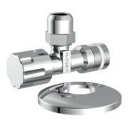 KIRCHHOFF Eckventil, 1/2"AG x x 3/8"AG x 10 mmQ, mit Schubrosette selbstdichtend