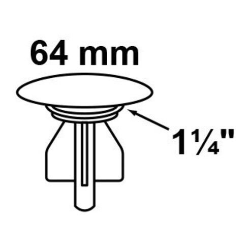 KIRCHHOFF Exzenterstopfen, Chrom, 1 1/4" x 64 mm