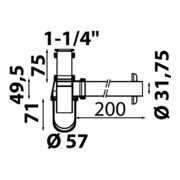 KIRCHHOFF Flaschensiphon, Chrom, 1 1/4" x 32 mm-3