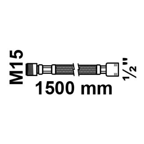 KIRCHHOFF Flexible de douche 150 cm, noir, 1/2" x M15AG