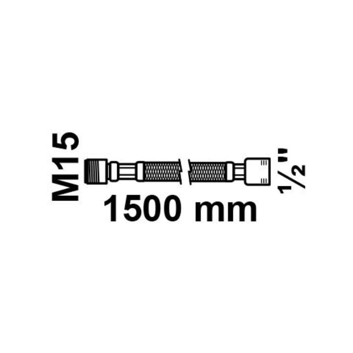 KIRCHHOFF Flexible de douche 150 cm, noir, 1/2" x M15AG