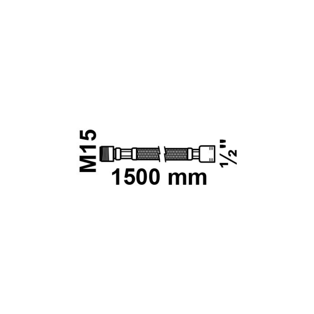 KIRCHHOFF Flexible de douche 150 cm, noir, 1/2" x M15AG