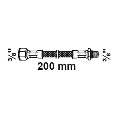 KIRCHHOFF Flexible de raccordement 200 mm, 3/8"F x 3/8"M