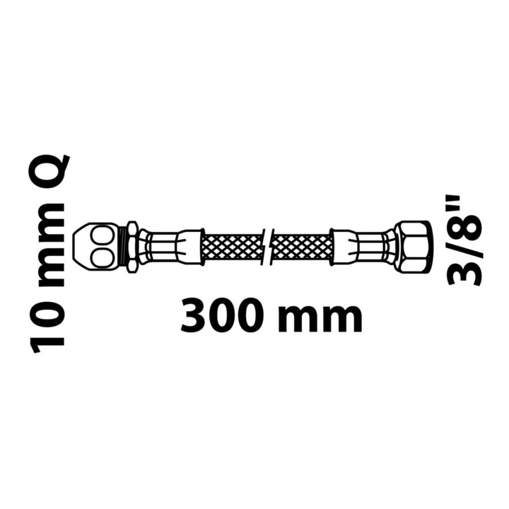 KIRCHHOFF Flexible de raccordement 300 mm, 3/8"F x 10 mmQ