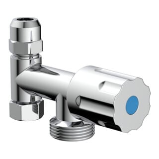 KIRCHHOFF GA-Vanne additionnelle, chrome, 3/8"F x 3/4"M x 3/8"M x 10 mmQ avec