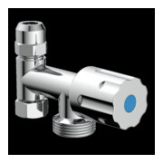 KIRCHHOFF GA-Vanne additionnelle, chrome, 3/8"F x 3/4"M x 3/8"M x 10 mmQ avec