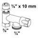 KIRCHHOFF GA-Vanne additionnelle, chrome, 3/8"F x 3/4"M x 3/8"M x 10 mmQ avec-3