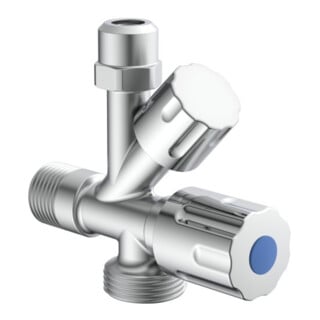 KIRCHHOFF Geräte-Eckventil, 1/2"AG , x 3/4"AG x 3/8"AG x 10 mmQ