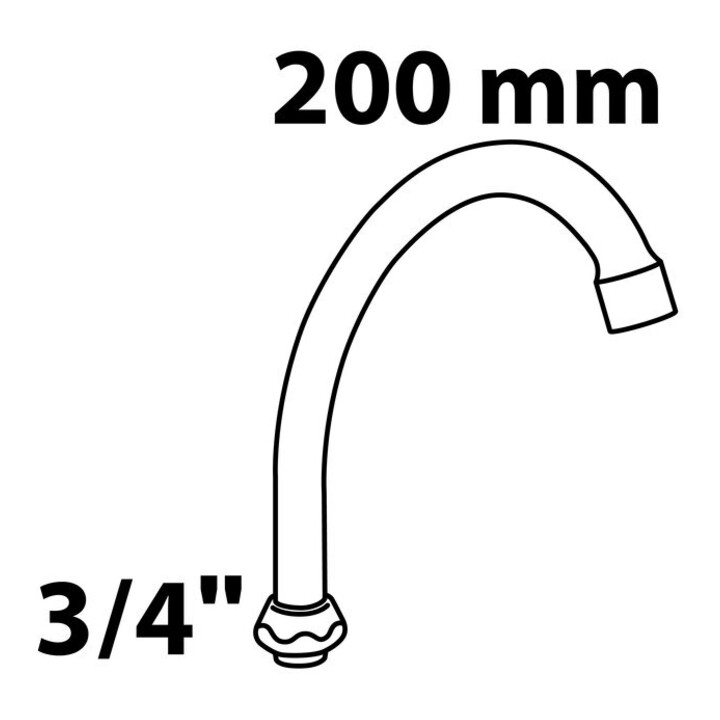 KIRCHHOFF HU-Sortie de tube, chrome, 3/4" x 200 mm