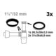 KIRCHHOFF Jeu de joints de siphon, pour lavabo 1 1/4" x 32 mm (3x)-3