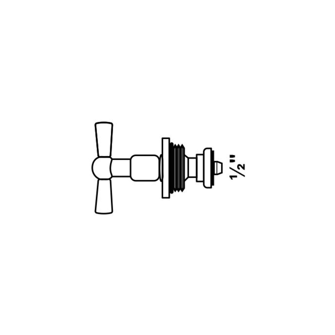 KIRCHHOFF Knebel-Oberteil Chrom, 1/2