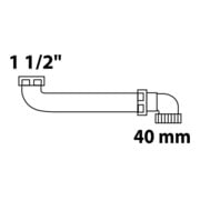 KIRCHHOFF KS Coudes d'évacuation gain de place, blanc, 1 1/2"IGx290mmx1 1/2"AG-3