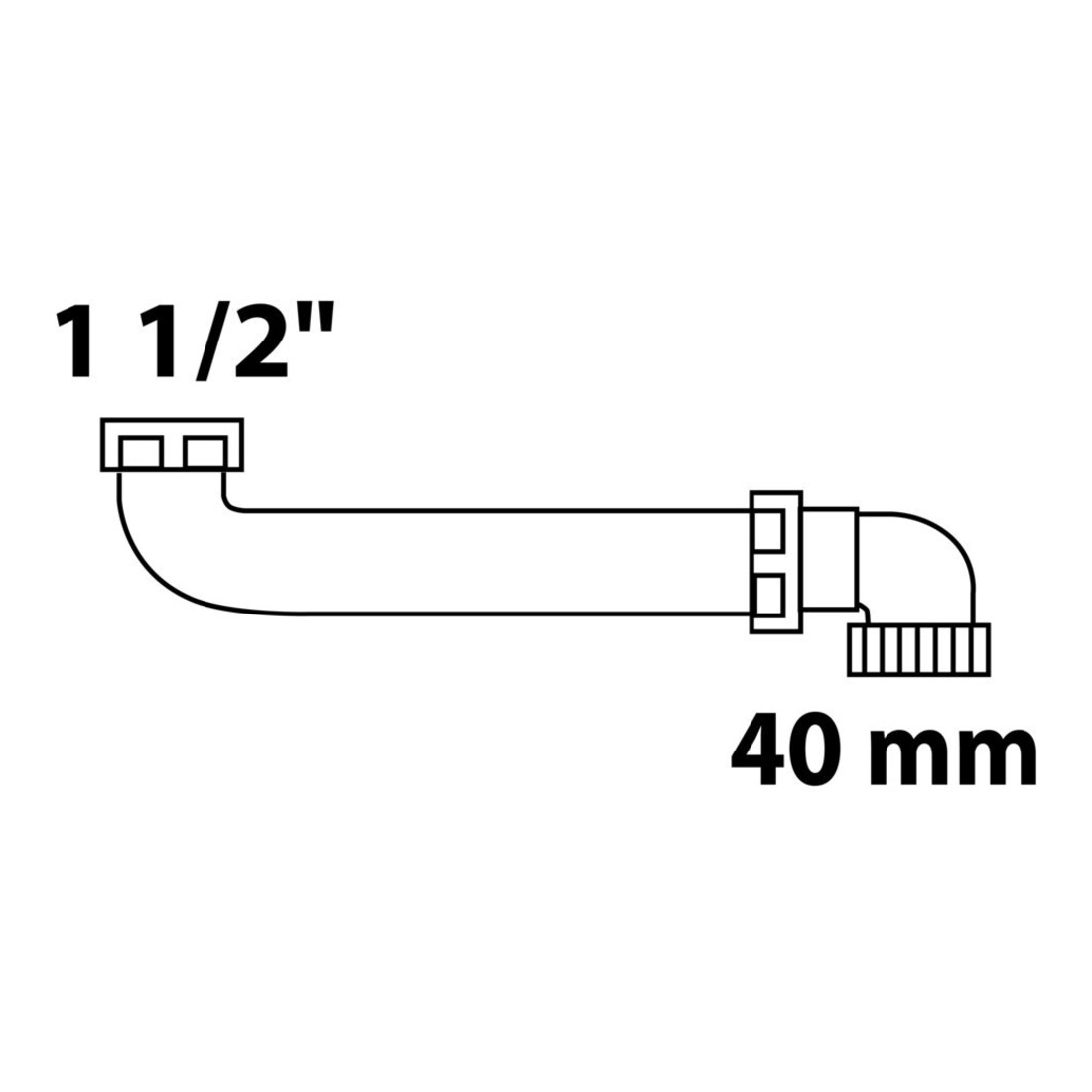 KIRCHHOFF KS Coudes d'évacuation gain de place, blanc, 1 1/2"IGx290mmx1 1/2"AG
