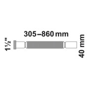 KIRCHHOFF KS Flex-Anschlussrohr Weiß, 1 1/2"IG x 40 mm, 305-860 mm-4