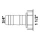 KIRCHHOFF KS Geräteanschluss, 1 1/2"IG x 3/4"T Weiß,für Waschgeräte -Siphon-3