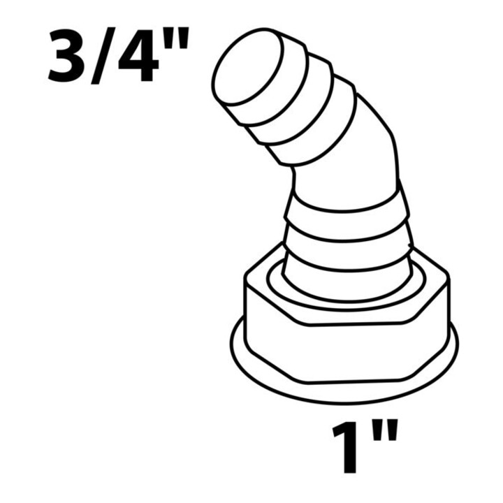 KIRCHHOFF KS Geräteanschluss 45°, Weiß, 1"IG x 3/4"T