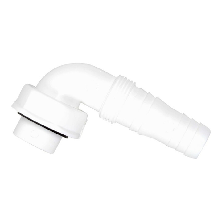 KIRCHHOFF KS Geräteanschluss 90° Weiß, 1"IG x 3/4"T, für Unter putz-Waschgeräte-Siphon