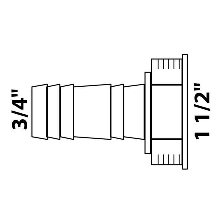 KIRCHHOFF KS Raccord appareil, 1 1/2"F x 3/4"M Blanc, pour machines à laver - Siphon