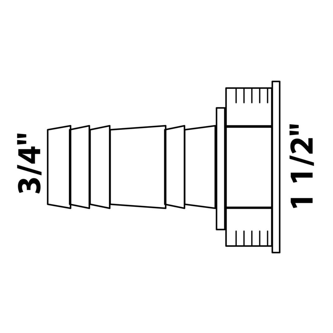 KIRCHHOFF KS Raccord appareil, 1 1/2"F x 3/4"M Blanc, pour machines à laver - Siphon