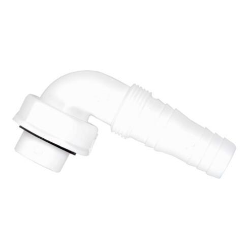 KIRCHHOFF KS Raccord appareil 90° blanc, 1"F x 3/4"M, pour siphon machine à laver encastré