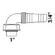 KIRCHHOFF KS Raccord appareil 90° blanc, 1"F x 3/4"M, pour siphon machine à laver encastré-3