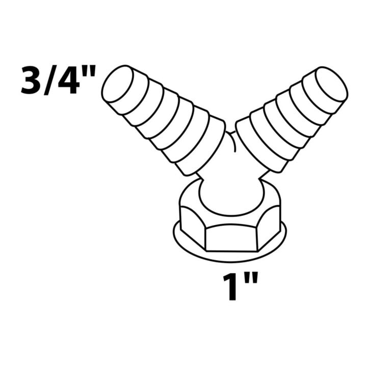 KIRCHHOFF KS Raccord double appareil 1"FF x 3/4"M 1"FF x 3/4"M Blanc