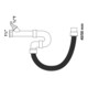 KIRCHHOFF KS Siphon tubulaire flexible pour évier, blanc, 1 1/2"IG x DN 40/50 mm, avec 3/4-3