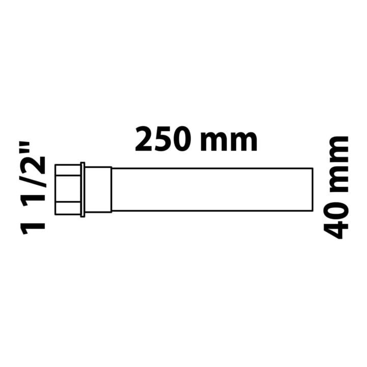 KIRCHHOFF KS Tube de rallonge, 1 1/2" x 250 mm, pour siphon DN40 mm Blanc