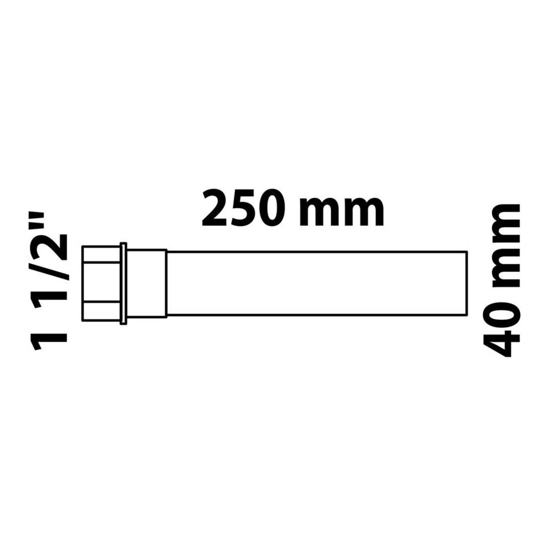 KIRCHHOFF KS Tube de rallonge, 1 1/2" x 250 mm, pour siphon DN40 mm Blanc